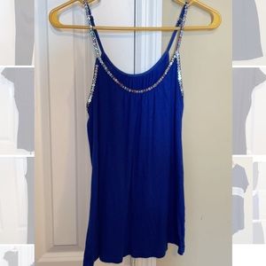 Blue sequin top
